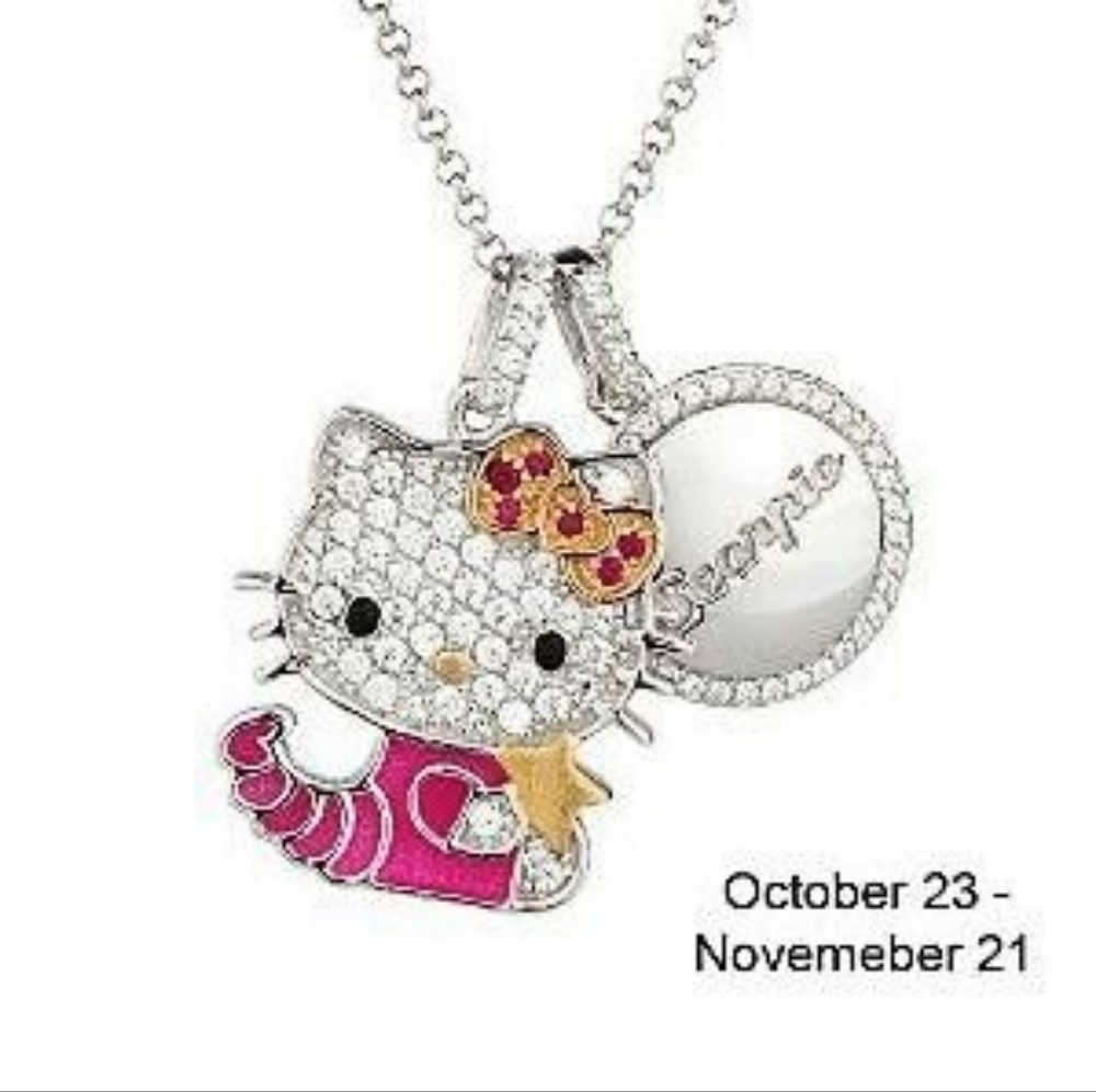 Hello Kitty Scorpio Diamonique Necklace